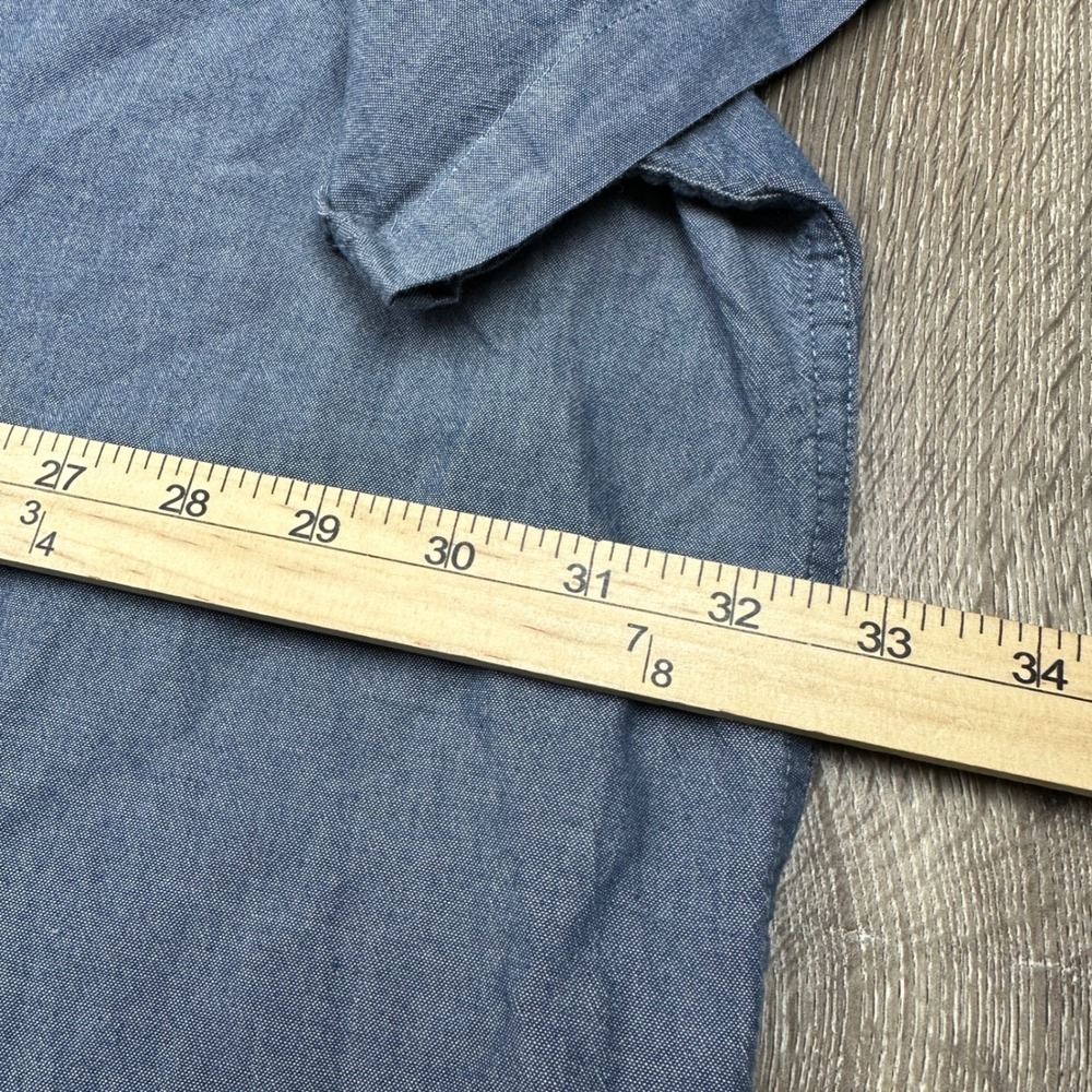 Carhartt Mens 4XL Loose Fit Short Sleeve Chambray Button Down Work Shirt Blue - Picture 6 of 7